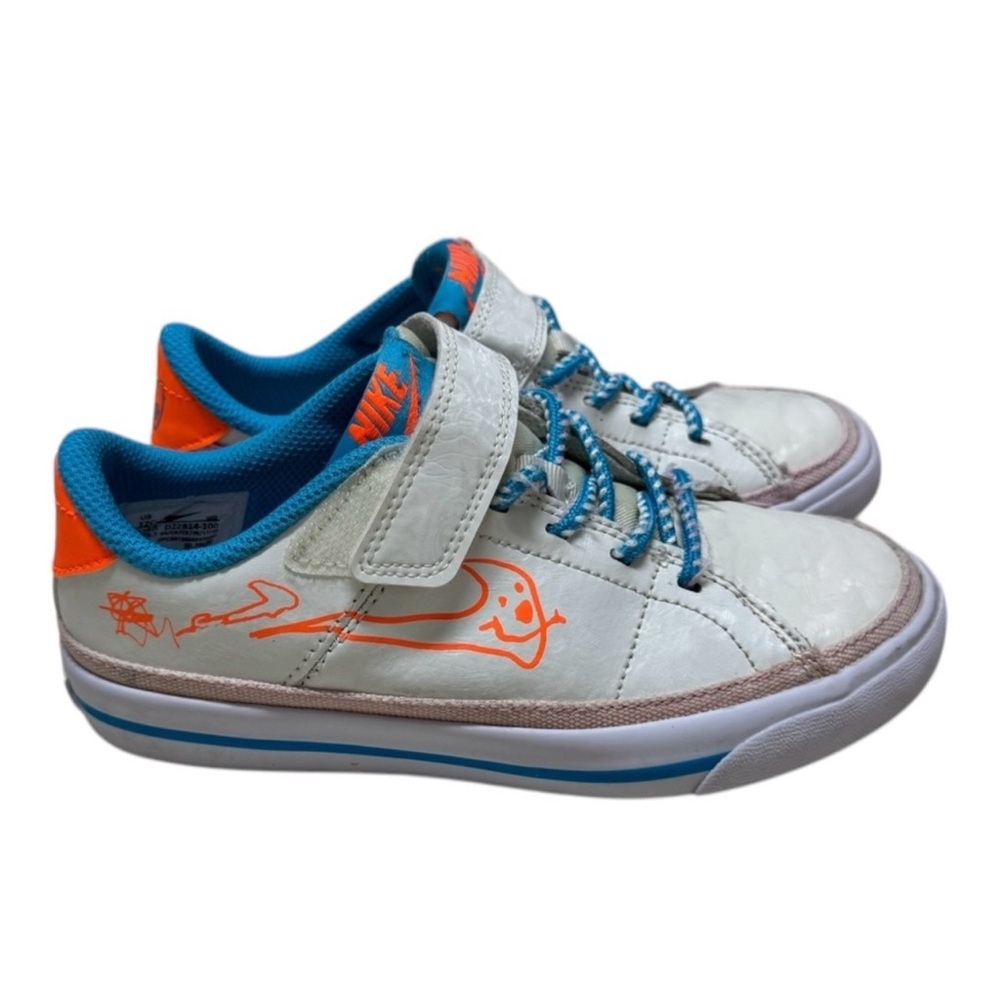 Nike Kids White & Orange Velcro Sneakers – Size 12 Toddler